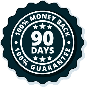 90 day 100% money back double satisfaction guarantee