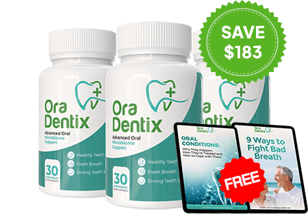 OraDentix 3 bottle supply with free bonus guides