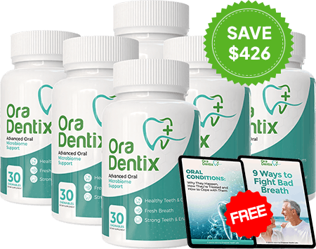 6 bottles of OraDentix with free bonus guides